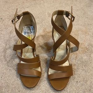 Nine West tan wedge sandals size 9M